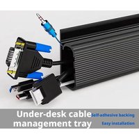 1pc Wire Organizer PVC Desk Cable Tray Cable Management Under Desk Channel Cable Raceway Cord Hider No Drilling for Home Office