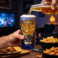 Star Trek Inspired 60 Year Commemorative Blue Beer Glass Enterprise Starship Waterproof Sticker Pub Tumbler Sci-Fi Fan Home Bar