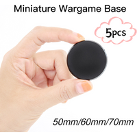 x5pcs 50mm/60mm/70mm Round Wargame Base ABS Plastic Toys for Gaming Miniature and Table Games/Diorama