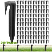 200/100pcs Pegs Garden Lawn Mower Peg Ground Spikes Ground Anchors Mower Ground Spikes Fixing Pins for Attaching Boundary Wire
