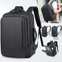 Business Commuter Men's Backpack, Multifunctional Laptop Bag, Solid Color, Simple Men's Backpack