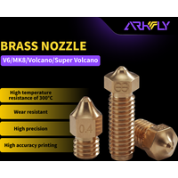 Arkfly Phaetus Brass Nozzle 1.75mm High Speed V6 MK8 Volcano Nozzle Fit Creality Ender 3 Anycubic Kobra Prusa 3D Printer Parts