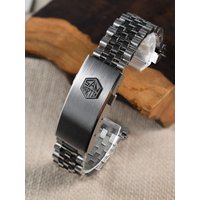 San Martin 316L Stainless Steel 5 Links J Bracelet Watch Parts For 20mm Curved End Links Fly Adjustable Clasp For SN0008 SN0128