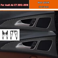 Car Styling Black Carbon Decal Car Door Plank Panel Cover Trim Sticker 4 Pcs/Set For Audi A6 C7 2012-2018
