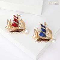 Sailboat Brooch Elegant Nautical Design Perfect Accessory To Blouses, Blazers, Dresses and Daily/Casual Outfits
