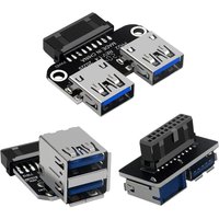 Motherboard USB 3.0 Front Panel Header 19/20Pin to Dual USB 3.0 A Female Adapter for PC Host Desktop Mainboard Expansion Connect