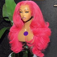 Hot Pink Body Wave 400 High Density HD Lace Frontal Wig 100% Human Hair Wig Colored 13x6 HD Lace Frontal For Women 30 Inch Wigs