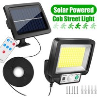 Outdoor Waterproof Solar Wall Lamp with Remote Control 117 COB Solar Powered Light Motion Sensor LED Light for Garden Yard Decor