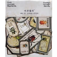 Retro Insect Specimen Label English Sticker butterfly Diary Vintage Decoration Junk Journal material