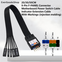 New 20cm 30cm 50cm 9Pin Header Computer Motherboard Front Extension Cable For PC Motherboard Power Switch Restart Hard Drive