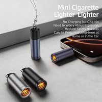 Type C Mini Cigarette Lighter Windproof Cigarette Lighter Outdoor Blowing Cigarette Lighter Adapter USB-C Cigarette Lighter