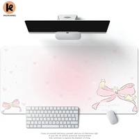 Simple Korean Bow Pu Leather Mousepad Office Desk Mat Mouse Pad Computer Speed Type Carpet Mat Player Laptop Keyboard Cartoon