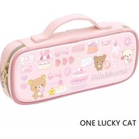Cute Rilakkuma Bear Cake Kids PU Pencil Bags Children Pen Cases Make up Cosmetic Bags For Women