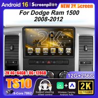 Android 16 Carplay Car Radio For Dodge Ram 1500 2008-2012 Multimedia Navigation Gps Autoradio Stereo Head Unit 2din Rds 5G Wifi