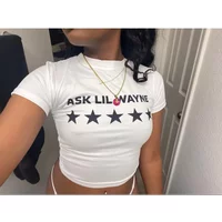 Y2K Sweet Women Multi-style Slim Crop Top Star Letter Print Casual Short Sleeve T-shirt Spicy Girl Sexy Fashion O Neck Baby Vest