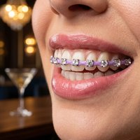 Party Fashion Accessory Color Fake Braces Removable Metal Wire Bracket for Cosplay Look CK1160