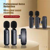 COOLCOLD Wireless lavalier microphone with intelligent noise reduction, compatible with iPhone and Android, for interview record