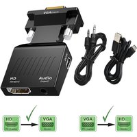 HDMI-compatible to VGA Converter With 3.5mm Audio Cable For PC TV Monitor Projector Full HD 1080P VGA Female To HD Male Adapter