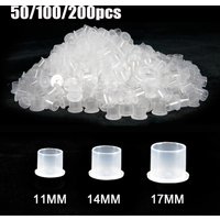 100pcs Plastic Disposable Tattoo Ink Cups With Base Pigment Clear Holder Container Cap Tattoo Accessory Permanent Makeup