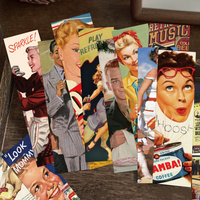 30pcs vintage American poster bookmarks students reading books labeling office supplies decoration DIY marking message cards