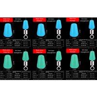 100Pcs/lot High Quality Silicone Space Beans Sea Carp Fly Fishing Blue Rubber Oval Stopper Fishing Float Fishing Bobber