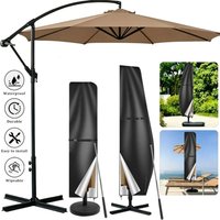 Patio Umbrella Parasol Cover 210D Waterproof Oxford Cloth Covers with Zipper Push Rod Fits Cantilever Offset Umbrella 9-13 Feet