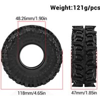 1 9 RC Crawler Tires 118mm Mud Terrain for Axial SCX10 TRX4 Traxxas CrossRC Enduro Redcat WPL D90 1 10 Scale