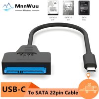 Type-C To Sata Hard Disk Adapter Cable 7+15 22Pin SATA to USB C Cable For Laptop 2.5 Inch External HDD SSD Hard Drive Adapter