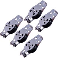 1/2/5PCS 316 Stainless Steel Pulley 60mm Blocks Rope Pulley Nylon Sheave Single Lashing Eye For 2mm To 8mm Rope