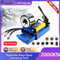 Podofo Hydraulic Hose Crimping Machine Manual Crimping Tool High Pressure Oil Pipe Explosion-proof Pipe Brake with 10/12/14/16/19/23/27/31Mm Molds Brake Hose Explosion-Proof Tool, Cables, Oil, Gas,