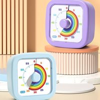 60 Minutes Visual Timer Ultra Silent Visualization Countdown Alarm Clock Round/Square Self-discipline Kitchen Timer