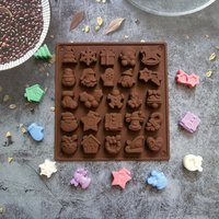 25 Cavity Variou Shapes Christmas Silicone Chocolate Mould DIY Cookies Cake Baking Xmas Tree Candy Santa Claus Gift Mold Tools