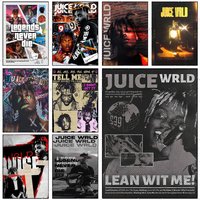 Rapper J-Juice W-Wrld Poster Self-adhesive Art Waterproof Paper Sticker Coffee House Bar Room Wall Decor