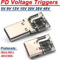 PD3.1 140W 5A USB TYPE-C PD Decoy Voltage Triggers Adapter PD3.0 5V 9V 12V 15V 20V 28V 48V Fast Charge Power PD TO DC Charger