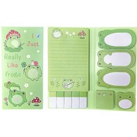1 Set Cute Frog Sticky Notes- 550 Sheets, Cartoon Frog Themed Dividers and Page Markers, Home and Office Stationery Set