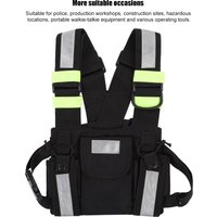 Chest Harness Front Pouch Yellow Reflective TYT Radio Tactical Harness Front Pack Vest Chest Bag Pouch For Walkie Talkie