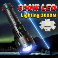Ultra leistungsstarke LED-Taschenlampe 18650, taktische Taschenlampe, Typ C, wiederaufladbare Blitzlichter, XHP360 Camping-Laterne, wasserdichte Handlampe