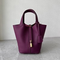Fashionable Bucket Handbag Women's Open Top Light Luxury Market Basket Bag Soft Handle Spring 2025 Casual ABS Material Pure C...