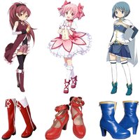 Anime Puella Magi Madoka Magica Kaname Madoka Miki Sayaka Sakura Kyoko Cosplay Shoes Halloween Role Play Comic Con Boots Women