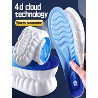 Latex Sport Insoles Soft High Elasticity Shoe Pads Breathable Shock Absorption Cushion Running Insert Men Women