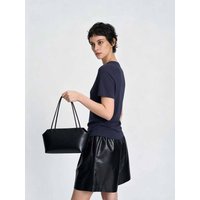 Row Minimalist Terrasse Bag, Full Sheepskin Inside and Out, Premium Texture Luxury Genuine Leather Shoulder Bag for Women