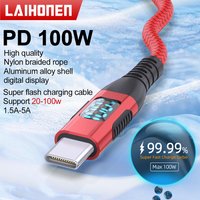 LAIHONEN USBC to Type C cable 100W 60W USBC charger cable for LED display USBC charging cable for iPhone 16 15 Pro Max for iPad
