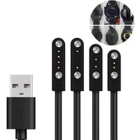 60CM Universal Smart Watch Charger Cord,Magnetic Charging Cable 2 Pin 4 Pins USB for 7.62mm 4mm 2.84mm