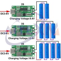 Mehrzellen 2S 3S 4S Typ-C bis 8,4 V 12,6 V 16,8 V Step-Up Boost LiPo Polymer Li-Ion Ladegerät 7,4 V 11,1 V 14,8 V 18650 Lithium-Batterie