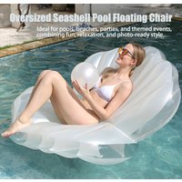 Oversized Inflatable Seashell Pool Float Clear PVC Adult Water Raft for Summer Swimming Beach Use Themed Photoshoots