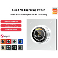 Tuya Zigbee Switch/Scenario/Dimming/Curtains/Air Conditioning 5-In-1 Equipped With Human Proximity Sensing Humidity Display