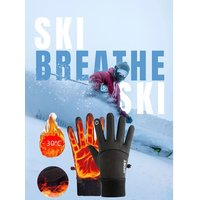 AliExpress WRELS Winter Cycling Gloves Windproof Thicken Fleece Thermal Full Finger Ski Gloves Waterproof Touchscreen Motocycle Driving Gloves