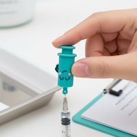 Ampoule Bottle Opener Syringe Shaped Keychain Medication Aid Rubber Cutter for Nurses Daily UseGood Quality