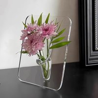 Clear Acrylic Vase for Home Decor Lightweight Tabletop Flower Pot for Bedroom Living Room Arrangement