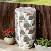 Fine Mesh Plant Netting Cover Square/Round Shape Zipper Closure Tomato Cage Cover Durable Tear Resistant Plant Protection Net